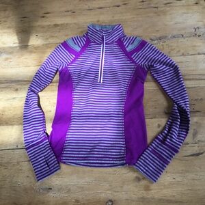 Lululemon 2 womens half zip LS top  Ivivva 12 girls purple athletic workout